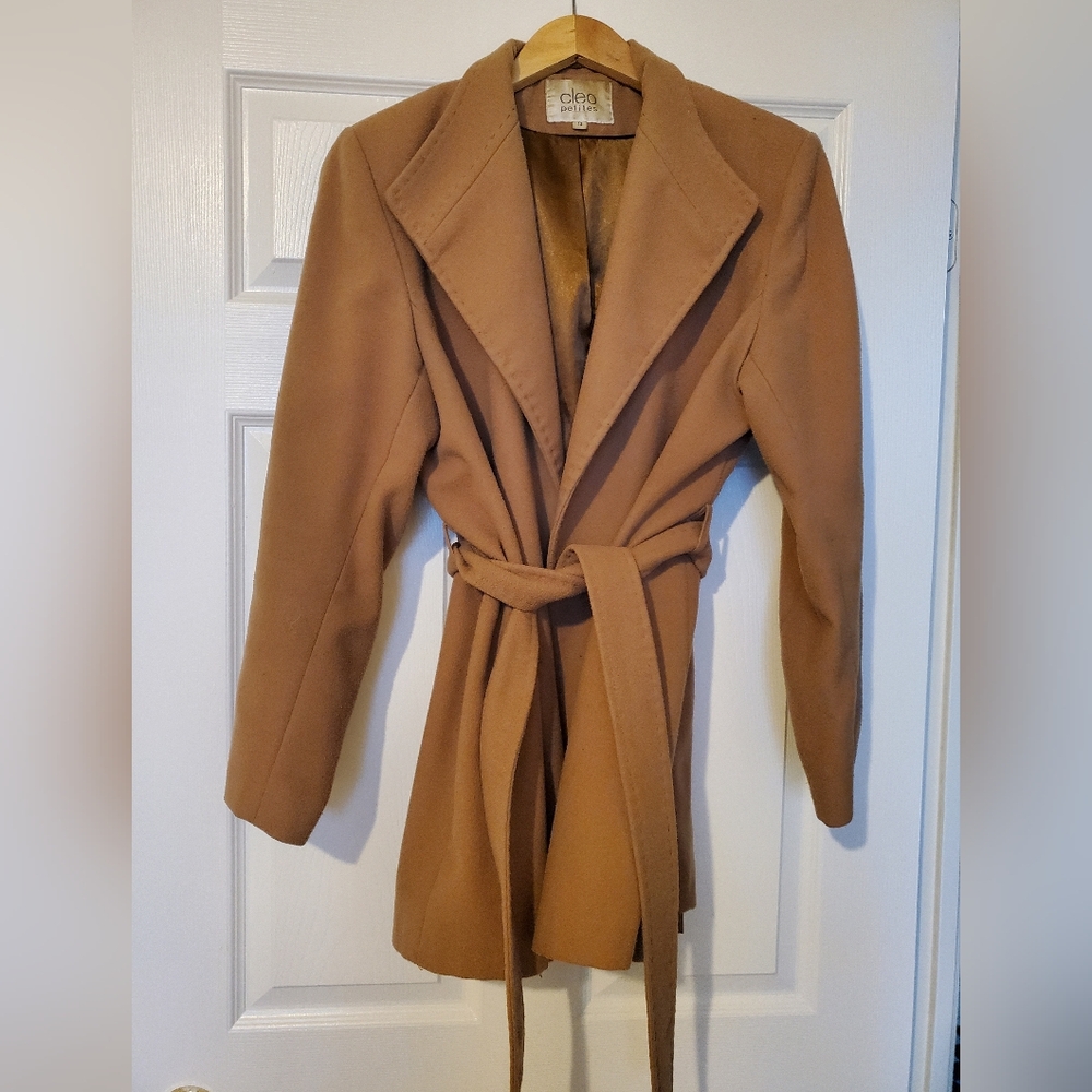 Chic Camel Belted Trench Coat - Cleo Petites - Vintage